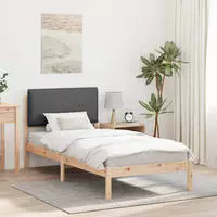 vidaXL Bettgestell mit gepolstertem Kopfteil Dunkelgrau 100 x 200 cm