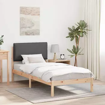 vidaXL Bettgestell mit gepolstertem Kopfteil Dunkelgrau 100 x 200 cm (877860)