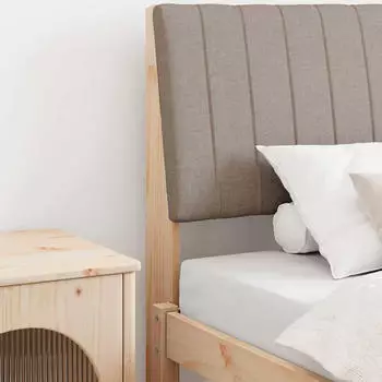 vidaXL Gepolstertes Kopfteil Taupe 100 cm Massives Kiefernholz (879412)
