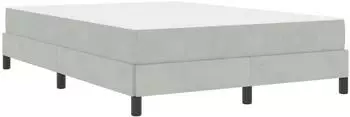 vidaXL Boxspringbett mit Matratze Hellgrau 160 x 220 cm Stoff (3398797)