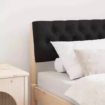 vidaXL Gepolstertes Kopfteil Schwarz 80 cm Massives Kiefernholz (879201)