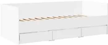 vidaXL Tagesbett mit Schubladen ohne Matratze Wei&szlig; 90x200 cm (3280818)