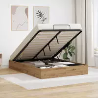 Ottoman Bettgestell Artisan-eiche 140 X 200 Cm Holzwerkstoff Vidaxl