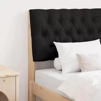 vidaXL Gepolstertes Kopfteil Schwarz 75 cm Massives Kiefernholz (879371)