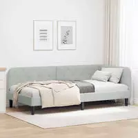 vidaXL Eckbettgestell Hellgrau 100 x 200 cm Samt