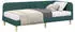 vidaXL Eckbettgestell mit Matratze Dunkelgrün 90 x 200 cm Stoff (3394121)