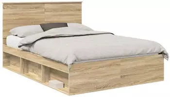 vidaXL Bettrahmen Sonoma 140 x 190 cm Massives Kiefernholz (3411012)