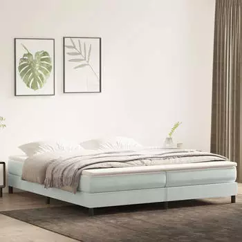 vidaXL Boxspringbett ohne Matratze Hellgrau 200x220 cm Samt (3315891)