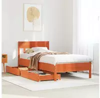 vidaXL Massivholzbett ohne Matratze Wachsbraun 90x190 cm Kiefernholz