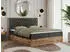 MKS Meble Amore Boxspringbett 180x200 Kunstleder Dunkelgrau, Bettkasten, Eiche-Optik (Amore)