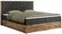 MKS Meble Amore Boxspringbett 180x200 Kunstleder Dunkelgrau, Bettkasten, Eiche-Optik (Amore)