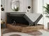MKS Meble Amore Boxspringbett 180x200 Kunstleder Dunkelgrau, Bettkasten, Eiche-Optik (Amore)