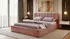 Marpur Nero Polsterbett mit Bettkasten und Lattenrost, 200x200cm, Velourstoff, Rosa (NERO)