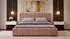 Marpur Nero Polsterbett mit Bettkasten und Lattenrost, 200x200cm, Velourstoff, Rosa (NERO)