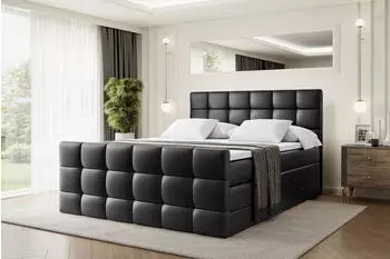 ALTDECOR Brugo-Z King Boxspringbett mit Bettkasten, Kunstleder, 140x200cm (BRUGO-Z KING)