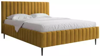 Mirjan24 Lewezo Leg Polsterbett mit Bettkasten, Metallfüße, 140/160/180x200cm