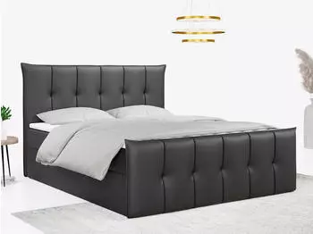 MKS Meble Premium 11 Boxspringbett mit 2 Bettk&auml;sten, 140x200cm, H3, Dunkelgrau (PREMIUM 11)