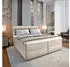 Masseno Pellio Boxspringbett 140x200cm mit Matratze, Topper & Bettkasten, Creme (MONOLITH 04)