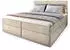 Masseno Pellio Boxspringbett 140x200cm mit Matratze, Topper & Bettkasten, Creme (MONOLITH 04)