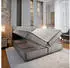 Masseno Pellio Boxspringbett 140x200cm mit Matratze, Topper & Bettkasten, Creme (MONOLITH 04)