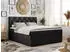 MKS Meble ALDA Boxspringbett 160x200 mit Bettkasten, Matratze & Topper, Kunstleder Schwarz H4