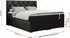 MKS Meble ALDA Boxspringbett 160x200 mit Bettkasten, Matratze & Topper, Kunstleder Schwarz H4