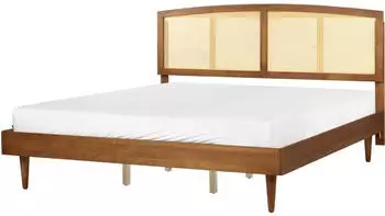Beliani Varzy Doppelbett Massivholz hellbraun mit Lattenrost 180x200cm (Varzy)