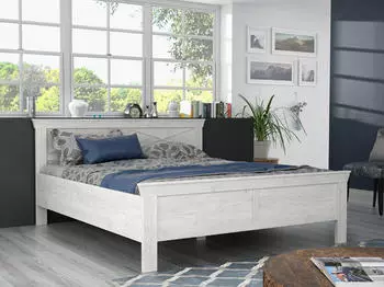 Forte Kashmir Doppelbett Pinie Wei&szlig; 180x200cm (4497)