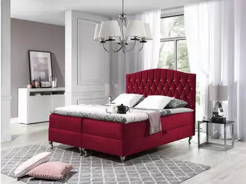 Mirjan24 Boxspringbett Puerto mit Kopfteil, Matratze, Topper & 2 Bettkästen, 140x200cm (Kronos 02)