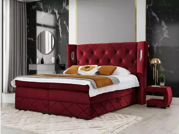 Mirjan24 Focus Lux Boxspringbett mit zwei Bettkästen, LED-Beleuchtung, 160x200cm