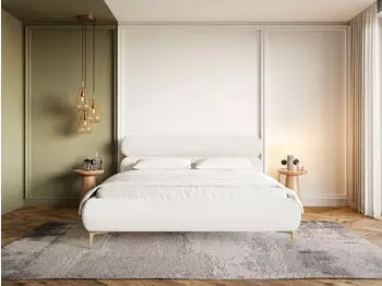 Selsey Roule Cord Polsterbett 180x200cm mit Bettkasten, Cordstoff, creme (Roule Cord)