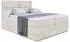ALTDECOR Aura King Boxspringbett 200x200cm Creme Samt H3/H4 Matratzen mit Bettkasten
