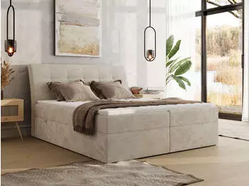 MKS Meble Dagos Boxspringbett 160x200cm mit Bettkasten, Visco-Topper, 7-Zonen-Matratze H4