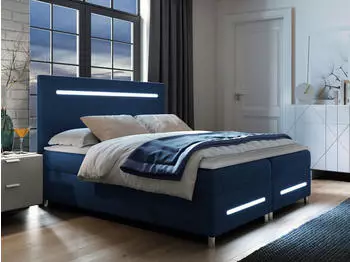 Mirjan24 Enter LED Boxspringbett mit Bettkasten und LED-Beleuchtung, 140x200cm (Fresh 11)