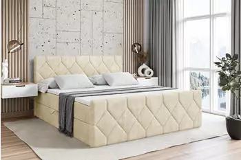ALTDECOR CATOR-Z Boxspringbett mit Bettkasten, H3, Topper, 180x200cm, Beige (CATOR-Z)