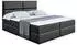 ALTDECOR Aura Boxspringbett mit Matratze H3, Topper & Bettkasten, 180x200cm, Kunstleder Schwarz