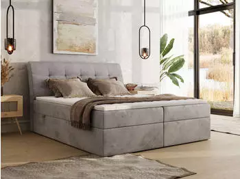 MKS Meble DAGOS Boxspringbett 200x200cm mit Bettkasten, Visco-Topper, 7-Zonen-Matratze H4