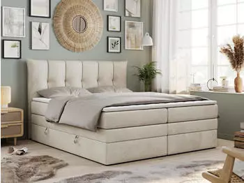 MKS Meble Premium 10 King Boxspringbett 180x200cm Beige H4 (PREMIUM-10-KING)