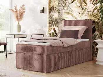 MKS Meble Tiliano Boxspringbett 90x200 Stauraum Cordstoff Rosa (TILIANO)