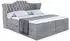 ALTDECOR Vila Boxspringbett mit Matratze H4, Topper und Lattenrost, Grau Samt, 160x200cm