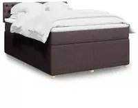 vidaXL Boxspringbett mit Matratze Dunkelbraun 160x200 cm Stoff