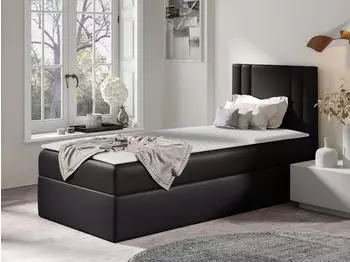 Mirjan24 Boxspringbett Carmen Mini Einzelbett mit Bettkasten, Topper, 90x200cm (Carmen Mini)