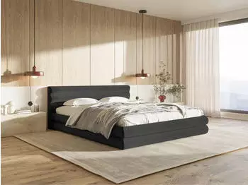 Selsey Alegre Polsterbett mit Bettkasten, Chenille-Bezug, Graphit, 180x200cm