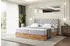 ALTDECOR LOLLI3 Boxspringbett mit Kopfteil und Bettkasten, H3-Matratze, 180x200cm, Hellgrau Samt
