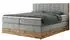 MKS Meble Bellissimo King Boxspringbett 160x200 mit Bettkästen, Wotan Eiche/Hellgrau Struktur, H3