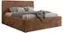MKS Meble Tiliano Classic Polsterbett mit Bettkasten, Cord, Orange, 160x200cm