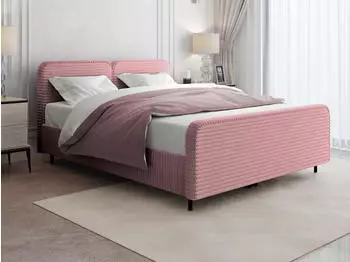 Beautysofa LEA Polsterbett mit Bettkasten, Gaslift, Rippstoff TILIA, Rosa, 180x200cm (LEA 180x200 Tilia 62)