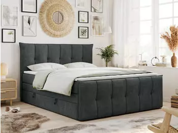 MKS Meble Premium 11 King Boxspringbett 180x200 mit Bettkasten, Matratze H3 (PREMIUM-11-KING)