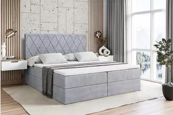 ALTDECOR LEPARO Boxspringbett mit Bettkasten, Grau, 160x200cm (LEPARO)