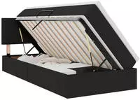 vidaXL Aufbewahrungsbett mit Matratze mit Matratze Schwarz 90 x 190 cm